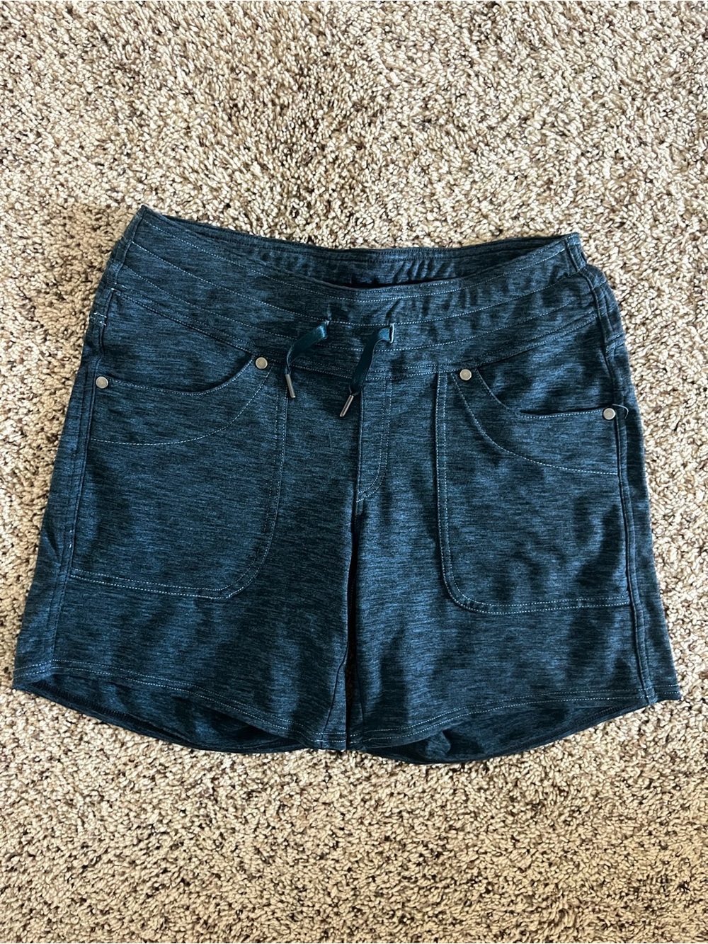 Kuhl NWOT Activewear Hiking Casual Drawstring Knit Shorts in Dark Teal